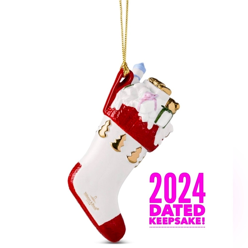 Villeroy & Boch Christmas Classics 2024 Annual Stocking Ornament | keepsake